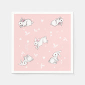 Serviette En Papier Papier Papier Papier Papier Papier Pink Bunny (Devant)