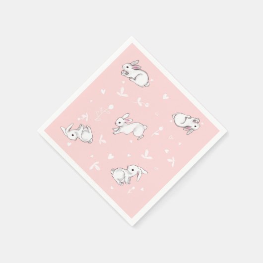 Serviette En Papier Papier Papier Papier Papier Papier Pink Bunny (Coin)