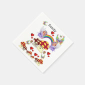 Serviette En Papier Papier, Papillon aux champignons angéliques (Coin)