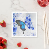 Serviette En Papier Papier papillon bleu (En situation)