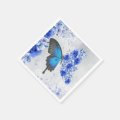 Serviette En Papier Papier papillon bleu (Coin)