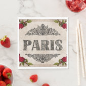 Serviette En Papier Papier Paris Napkin (En situation)
