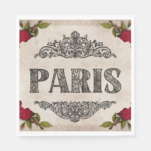 Serviette En Papier Papier Paris Napkin (Devant)