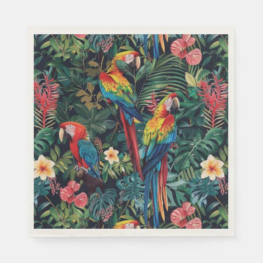 Serviette En Papier Papier Parrot Jungle (Devant)