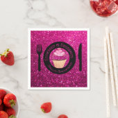 Serviette En Papier Papier Parties scintillant rose serviettes (En situation)