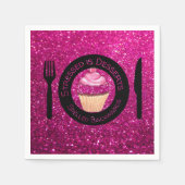 Serviette En Papier Papier Parties scintillant rose serviettes (Devant)