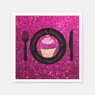 Serviette En Papier Papier Parties scintillant rose serviettes