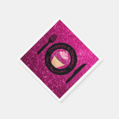 Serviette En Papier Papier Parties scintillant rose serviettes (Coin)