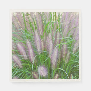 SERVIETTE EN PAPIER PAPIER PARTY NAPKINS/PURPLE FOUNTAIN GRASS/PHOTOG.