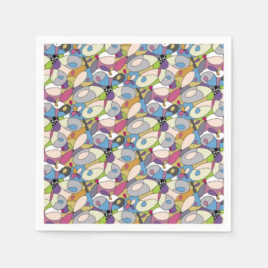 Serviette En Papier Papier Pastel Abstrait Napkin (Devant)