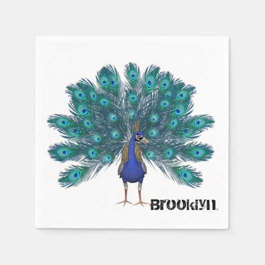 Serviette En Papier Papier, Peacock (Devant)