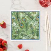 Serviette En Papier Papier Peacock plumes serviettes (En situation)
