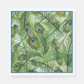 Serviette En Papier Papier Peacock plumes serviettes (Devant)
