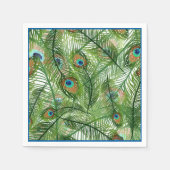 Serviette En Papier Papier Peacock plumes serviettes (Devant)