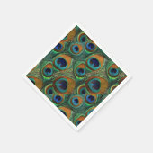 Serviette En Papier Papier Peacock - Tan, Bleu, Turquoise (Coin)