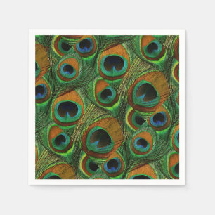 Serviette En Papier Papier Peacock - Vert, Bleu, Turquoise