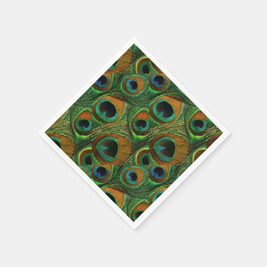 Serviette En Papier Papier Peacock - Vert, Bleu, Turquoise (Coin)