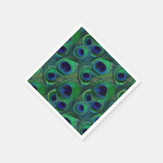 Serviette En Papier Papier Peacock Vert, Bleu, Violet (Coin)