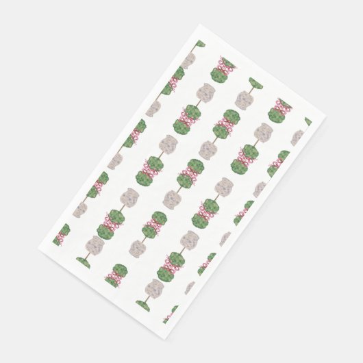 Serviette En Papier Papier peint à la main bleu blanc gingembre (Coin)
