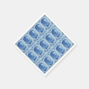 Serviette En Papier Papier peint à la main en toile bleu saule serviet