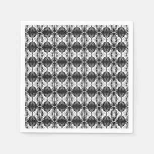 Serviette En Papier Papier peint Art Déco motif - noir et blanc