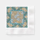 Serviette En Papier papier peint bleu art nouveau cyclamen (Devant)