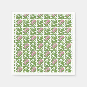 Serviette En Papier Papier peint nénuphars rose Art Nouveau
