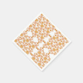Serviette En Papier papier peint orange et blanc au design floral (Coin)