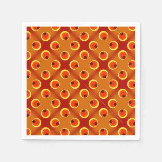 Serviette En Papier papier peint rétro orange, rouge 1970 (Devant)