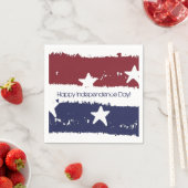 Serviette En Papier Papier peint rouge, blanc et bleu détendu (En situation)