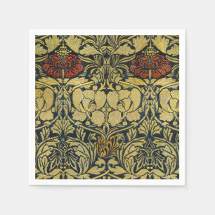 Serviette En Papier Papier Peint Vintage Tulipe Rose Or William Morris