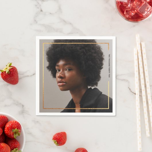 Serviette En Papier Papier Peinture Bordure Or Moderne simple Napkin (En situation)