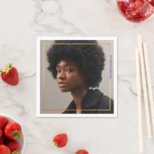 Serviette En Papier Papier Peinture Bordure Or Moderne simple Napkin (En situation)