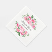 Serviette En Papier Papier Peonées rose-serviettes (Coin)