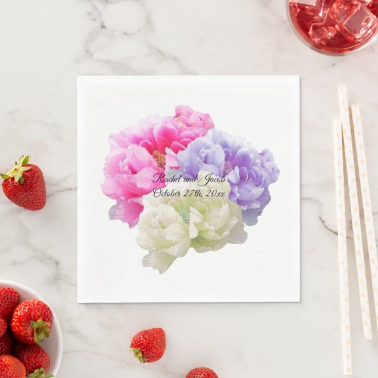 Serviette En Papier Papier Peony multicolore (En situation)