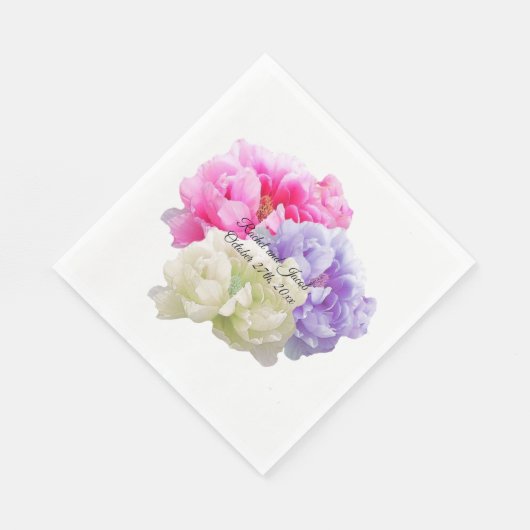 Serviette En Papier Papier Peony multicolore (Coin)