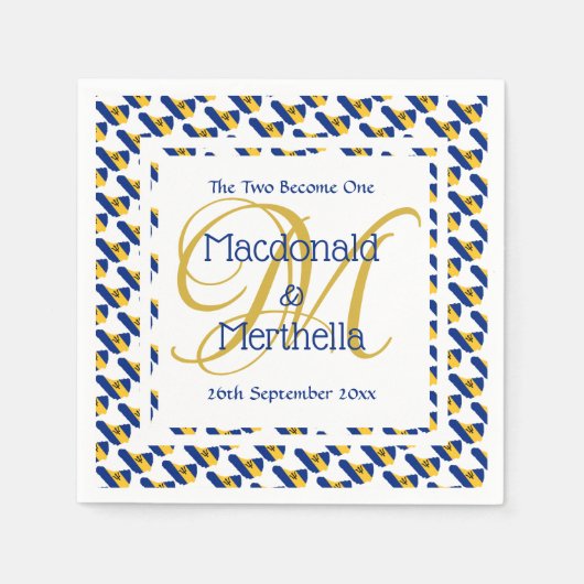 Serviette En Papier Papier personnalisé avec monogramme pour mariage e (Devant)