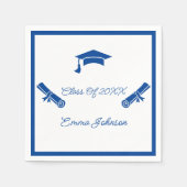 Serviette En Papier Papier personnalisé Bleu Et Blanc (Devant)