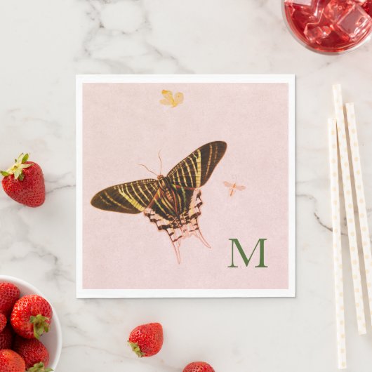 SERVIETTE EN PAPIER PAPIER PERSONNALISÉ BOUTEILLES EN ROSE NAPKIN (En situation)