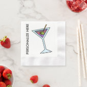 SERVIETTE EN PAPIER PAPIER PERSONNALISÉ COCKTAIL NAPKINS - MARTINI DES (En situation)