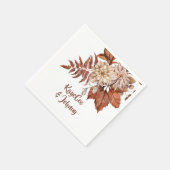 Serviette En Papier Papier personnalisé de mariage d'automne (Coin)