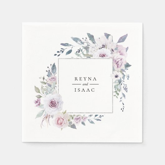 Serviette En Papier Papier personnalisé Dusty Garden Floral (Devant)