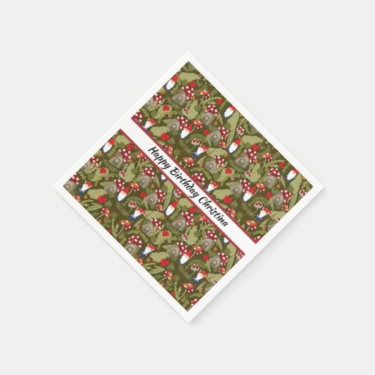 Serviette En Papier Papier personnalisé Gnomes et Champignons adorable (Coin)