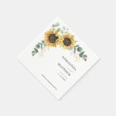 Serviette En Papier Papier personnalisé Mariage de tournesol floral (Coin)