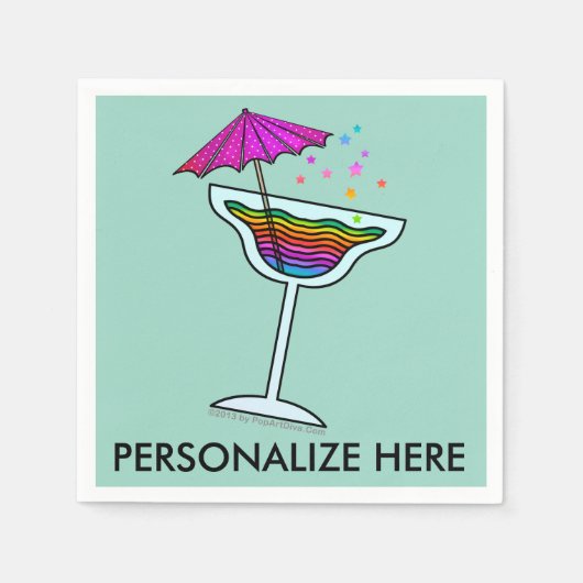 SERVIETTE EN PAPIER PAPIER PERSONNALISÉ NAPKINS - MARGARITA DESIGN (Devant)
