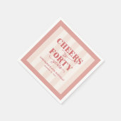 Serviette En Papier Papier personnalisé rose 40e anniversaire Napkin (Coin)
