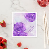 Serviette En Papier Papier personnalisé Rose violet serviettes (En situation)