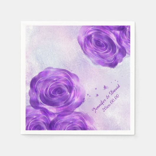 Serviette En Papier Papier personnalisé Rose violet serviettes (Devant)