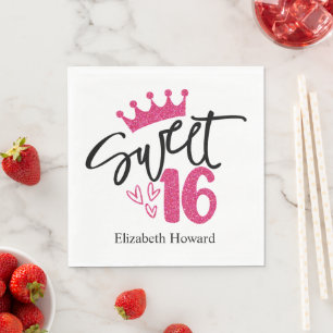 Serviette En Papier Papier Personnalisé Sweet 16