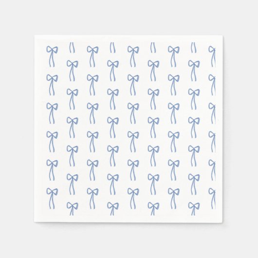 Serviette En Papier Papier Petit Papier Bow Bleu Napkin (Devant)